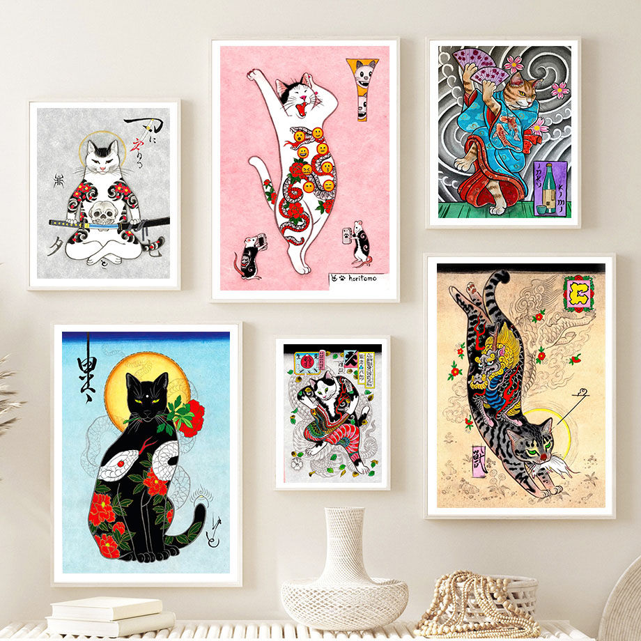 Seni Dinding Kucing Samurai Je - Japanese Traditional Lifestyle ulasan dan harga